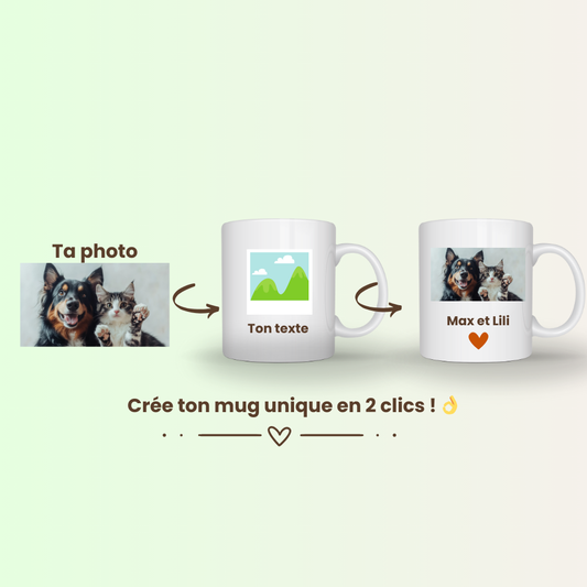 Mugs Personnalisés avec Photo et Texte